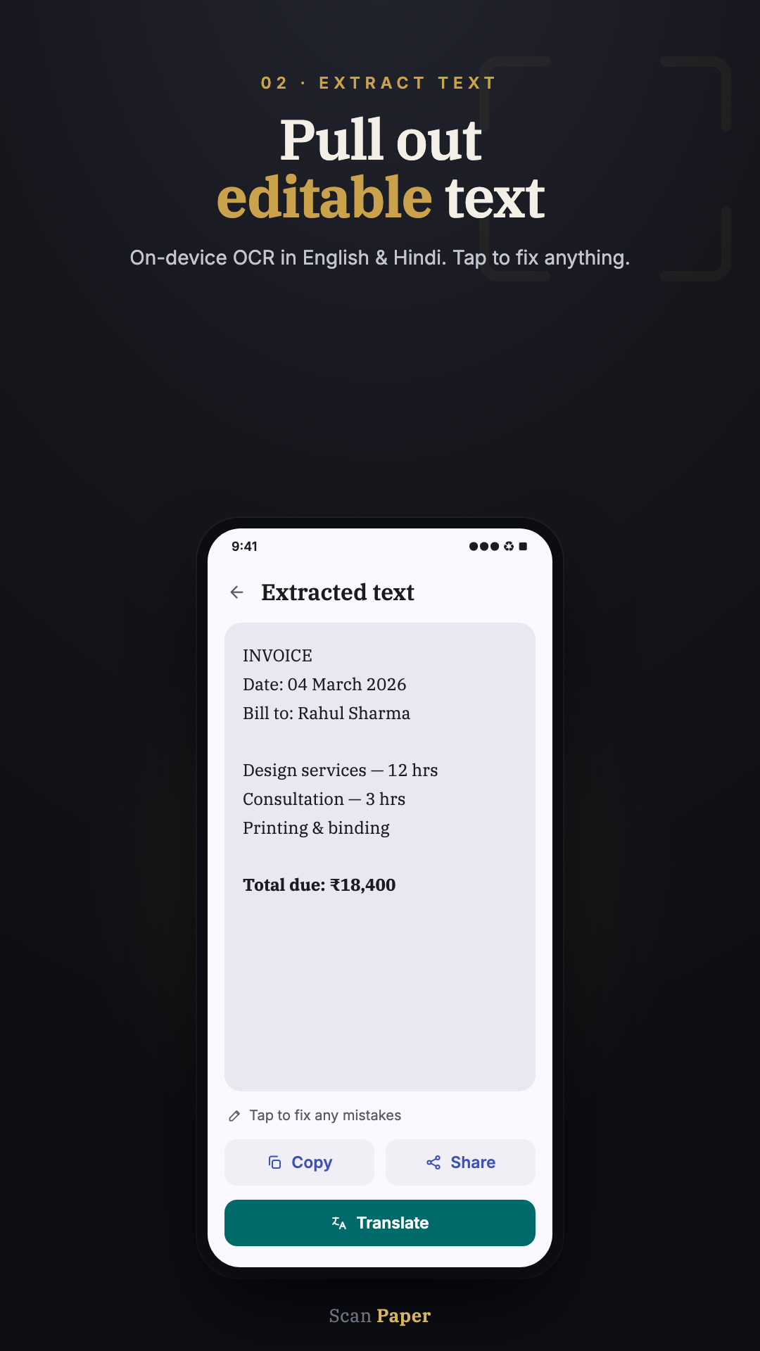 OCR — Pull out editable text