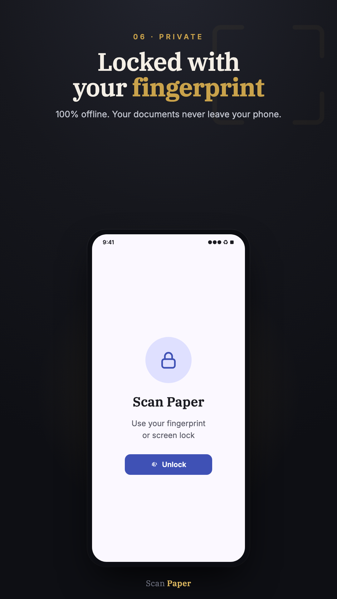 Private — Locked with your fingerprint
