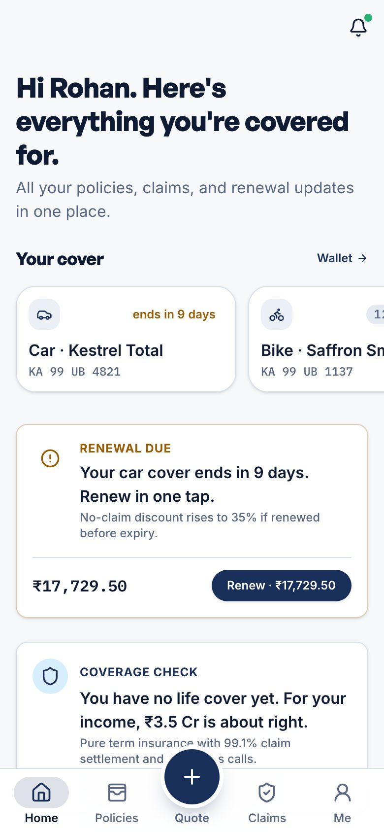 Umbrello plain-English insurance quotes and claim tracker
